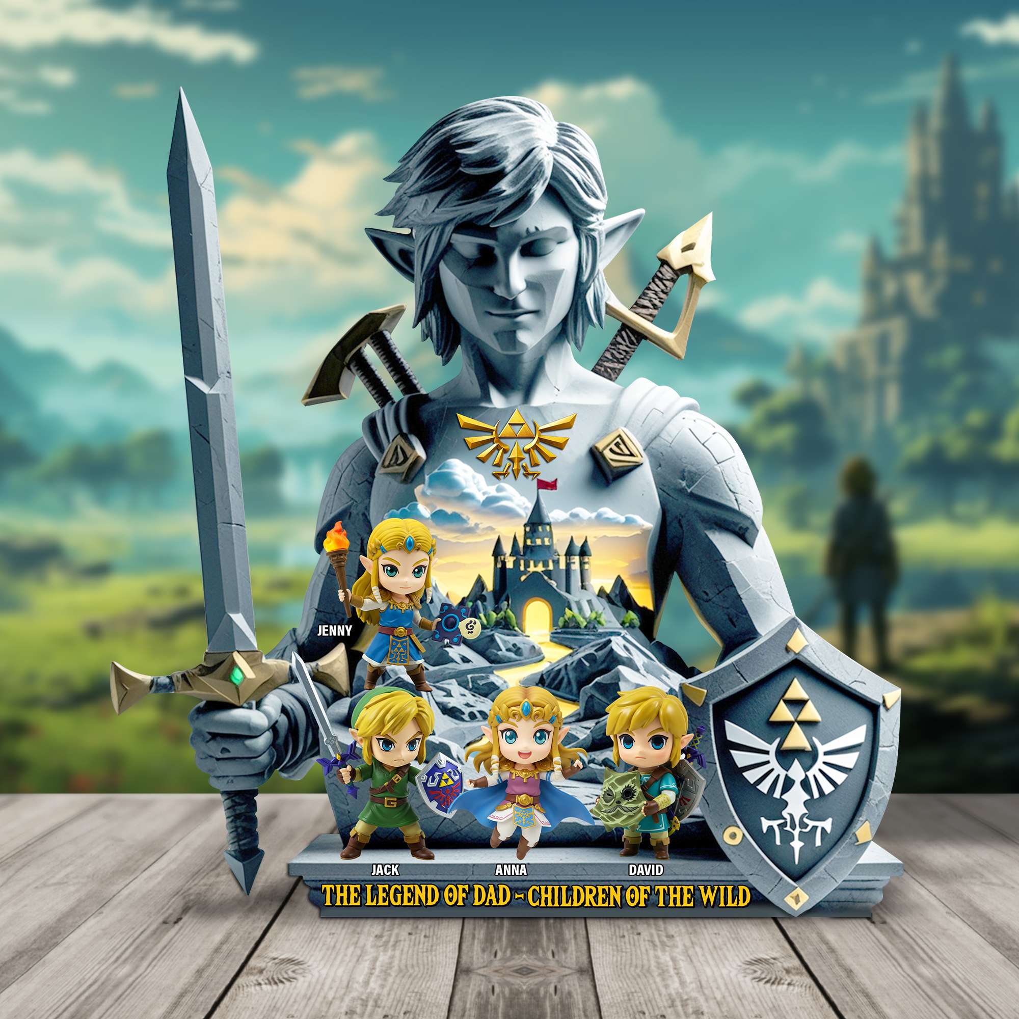 "The Legend of Dad - Children of the Wild" - Personalized Acrylic Plaque - Unique Gift for Dad, Grandpa, and More Shaped Plaques PopCulturePrints