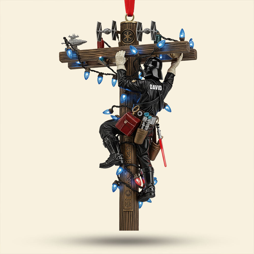 Climb High with Joy: Lineman Ornament - Personalized Christmas Gift for Everyone Ornament PopCulturePrints