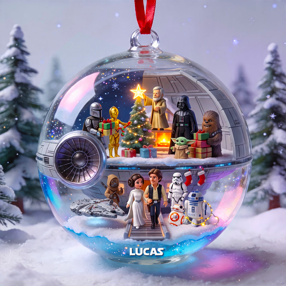 Celebrate Christmas with a Galaxy Far Away - Personalized Acrylic Ornament