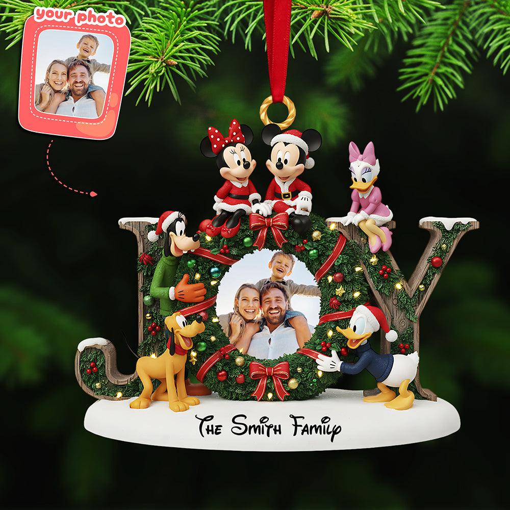 "Celebrate Family Joy this Christmas!" - Custom Photo Family Acrylic Ornament - Personalized Gifts for Loved Ones Ornament PopCulturePrints