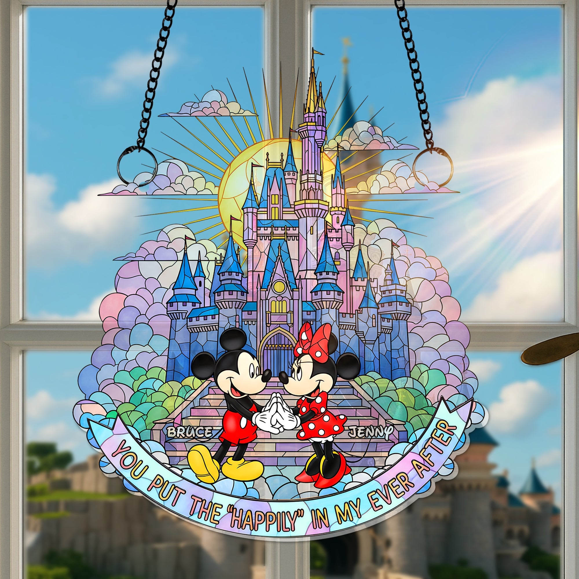 "You Put the 'Happily' in My Ever After" - Sweet Couple Acrylic Suncatcher, Personalized Gifts for Couples Ornament PopCulturePrints