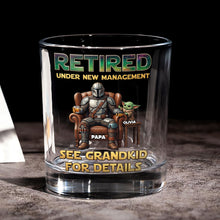 Load image into Gallery viewer, “Retirement: Under New Management” - Personalized Round Glass - Gift for Grandpa and Father Glass PopCulturePrints
