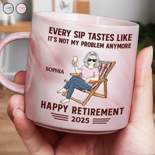 Load image into Gallery viewer, Every Sip Tastes Like It's Not My Problem Anymore - Personalized Marble Mug for Happy Retirement Marble Mug PopCulturePrints
