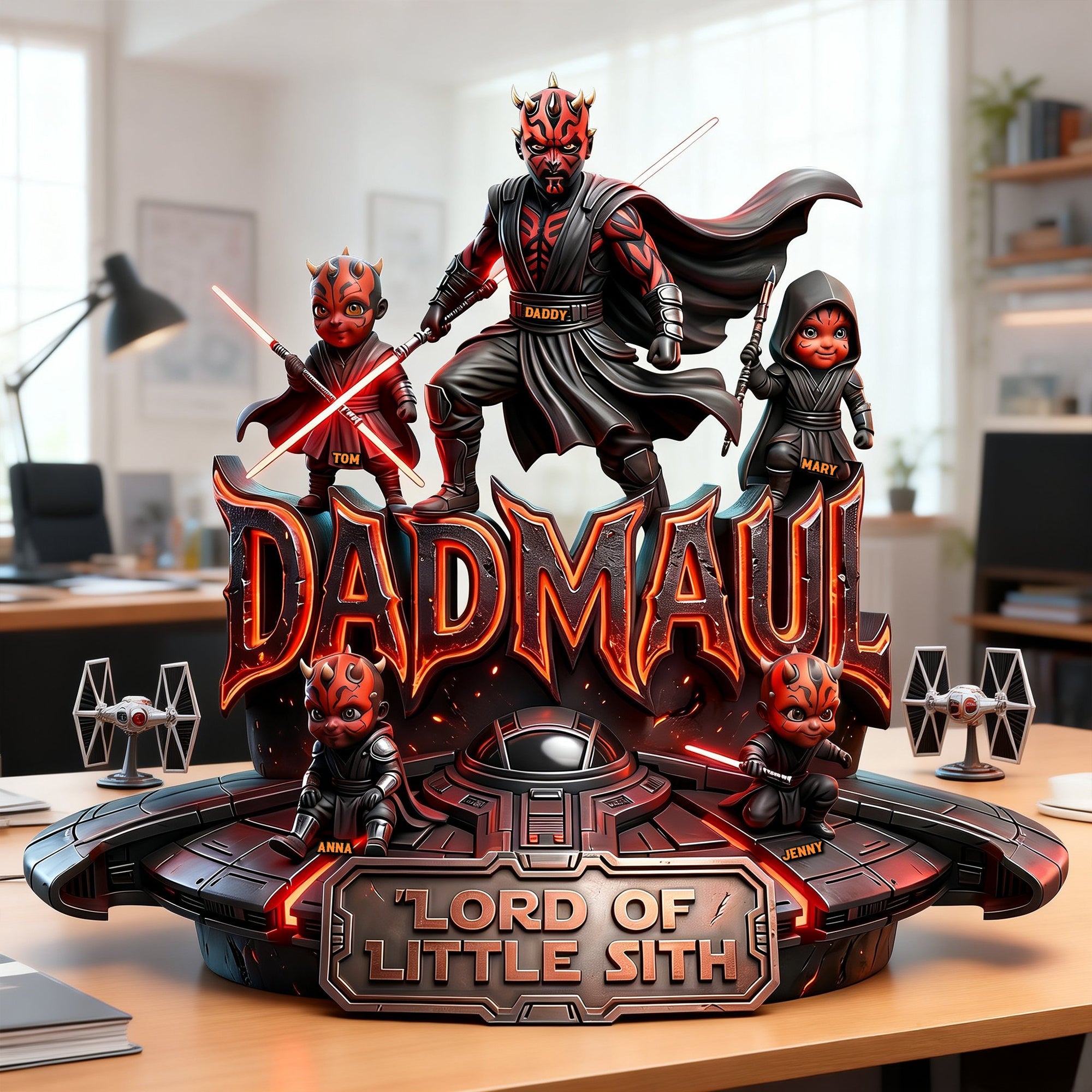 “The Dark Side of Fatherhood” - Cosmic Lord Dad Acrylic Plaque - Personalized Gifts for Dads, Grandpas & More Shaped Plaques PopCulturePrints