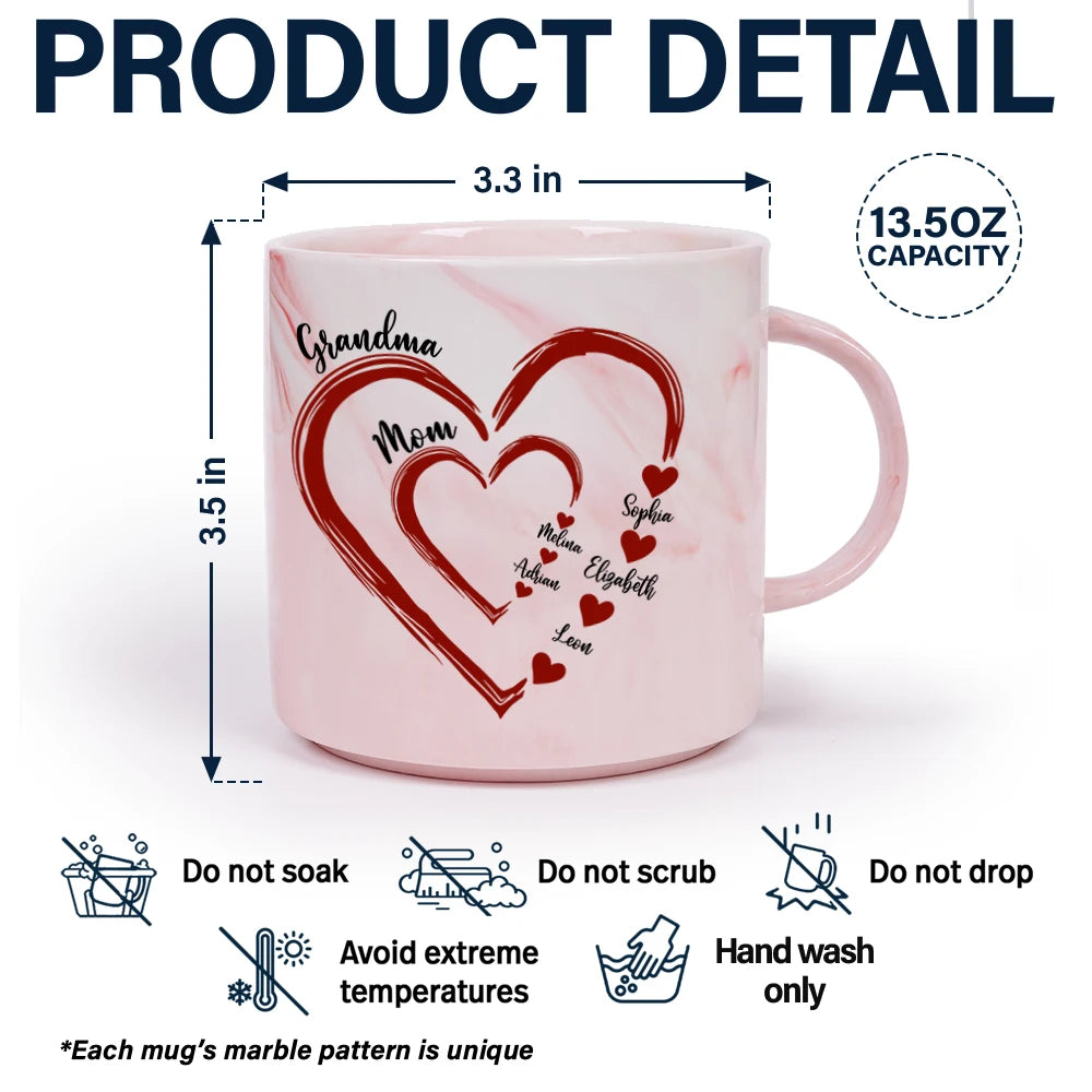 "Love is in the Heart" - Personalized Marble Mug & Serving Board Combo - Gift for Mom, Grandma, and Loved Ones Combo Marble Mug & Serving Board PopCulturePrints