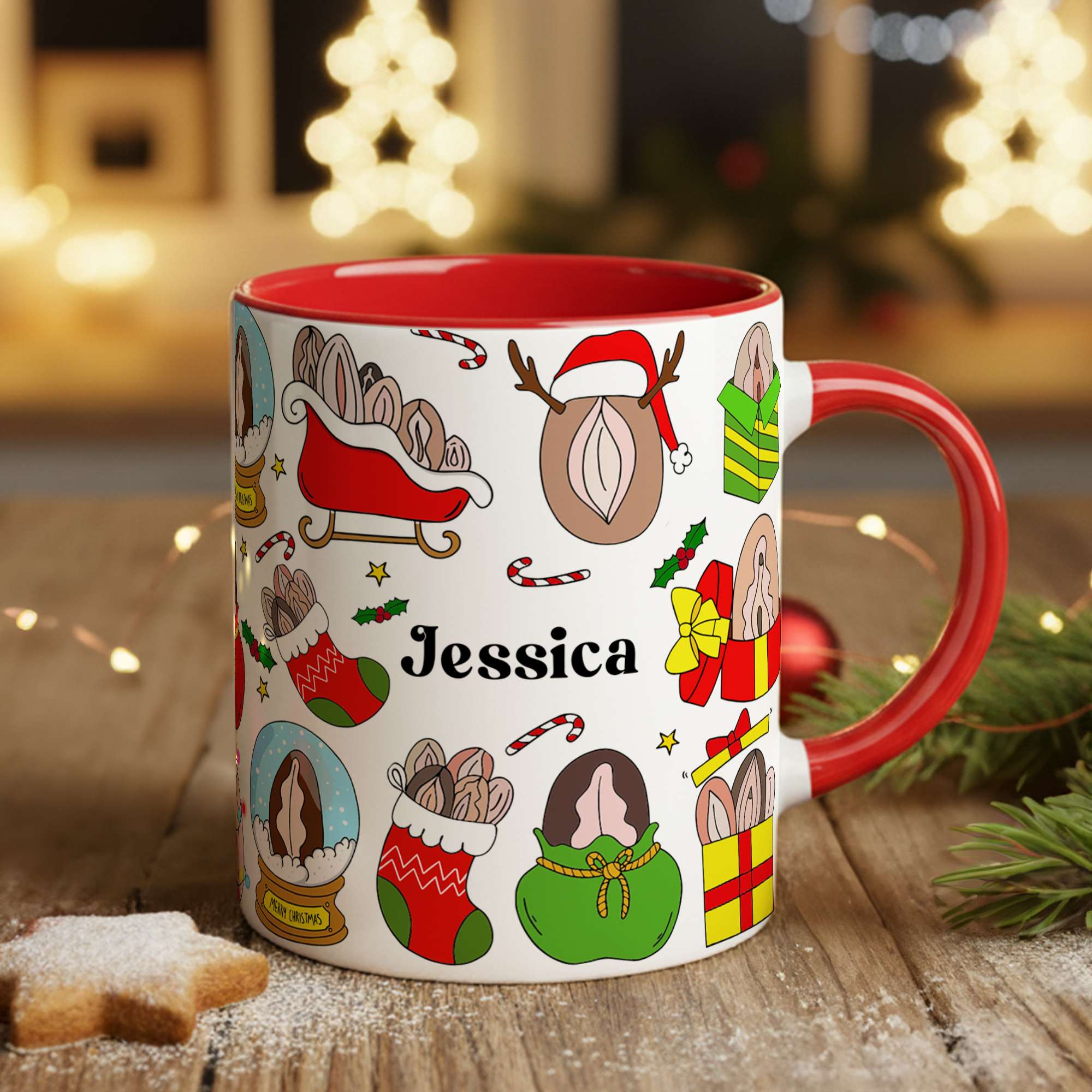Merry Mischief: Add Joy to Every Sip - Personalized Accent Mug for Her Coffee Mug PopCulturePrints