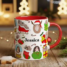 Load image into Gallery viewer, Merry Mischief: Add Joy to Every Sip - Personalized Accent Mug for Her Coffee Mug PopCulturePrints
