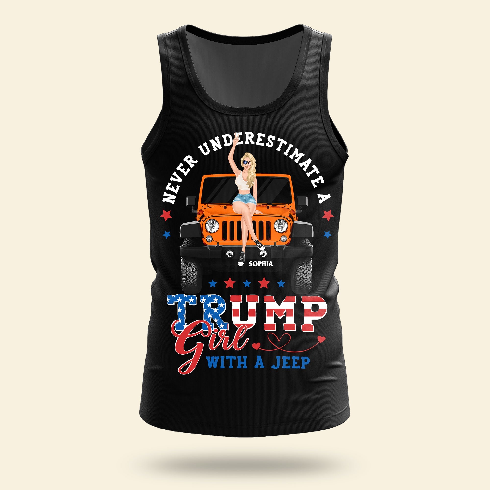 Never Underestimate a Trump Girl with a Jeep Tank Top