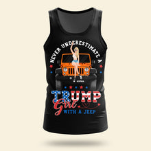 Load image into Gallery viewer, Never Underestimate a Trump Girl with a Jeep Tank Top
