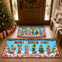Load image into Gallery viewer, Bring Holiday Cheer with Our Furry Naughty Family Runner Rug - Personalized Christmas Gifts for Everyone!
