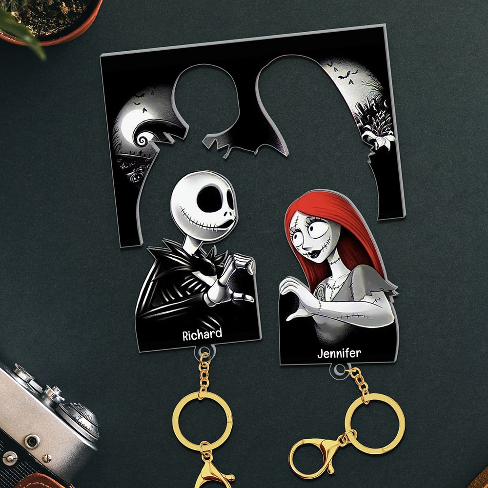 Personalized Halloween Couple Key Holder - Pop Culture Gifts | Valentine's Day Gifts Key Holder PopCulturePrints