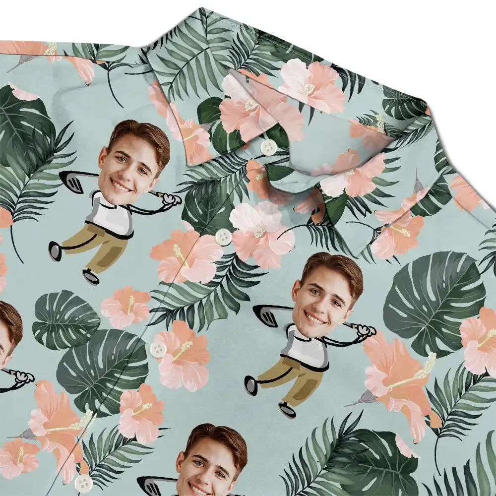 Custom Photo Golf Lovers Funny Art - Personalized Hawaiian Shirt Hawaiian Shirt PopCulturePrints