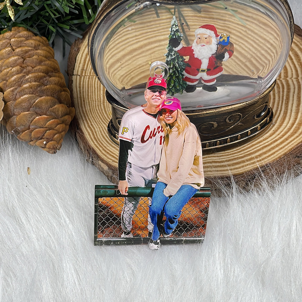 Custom Baseball Couple Photo Ornament Ornament PopCulturePrints