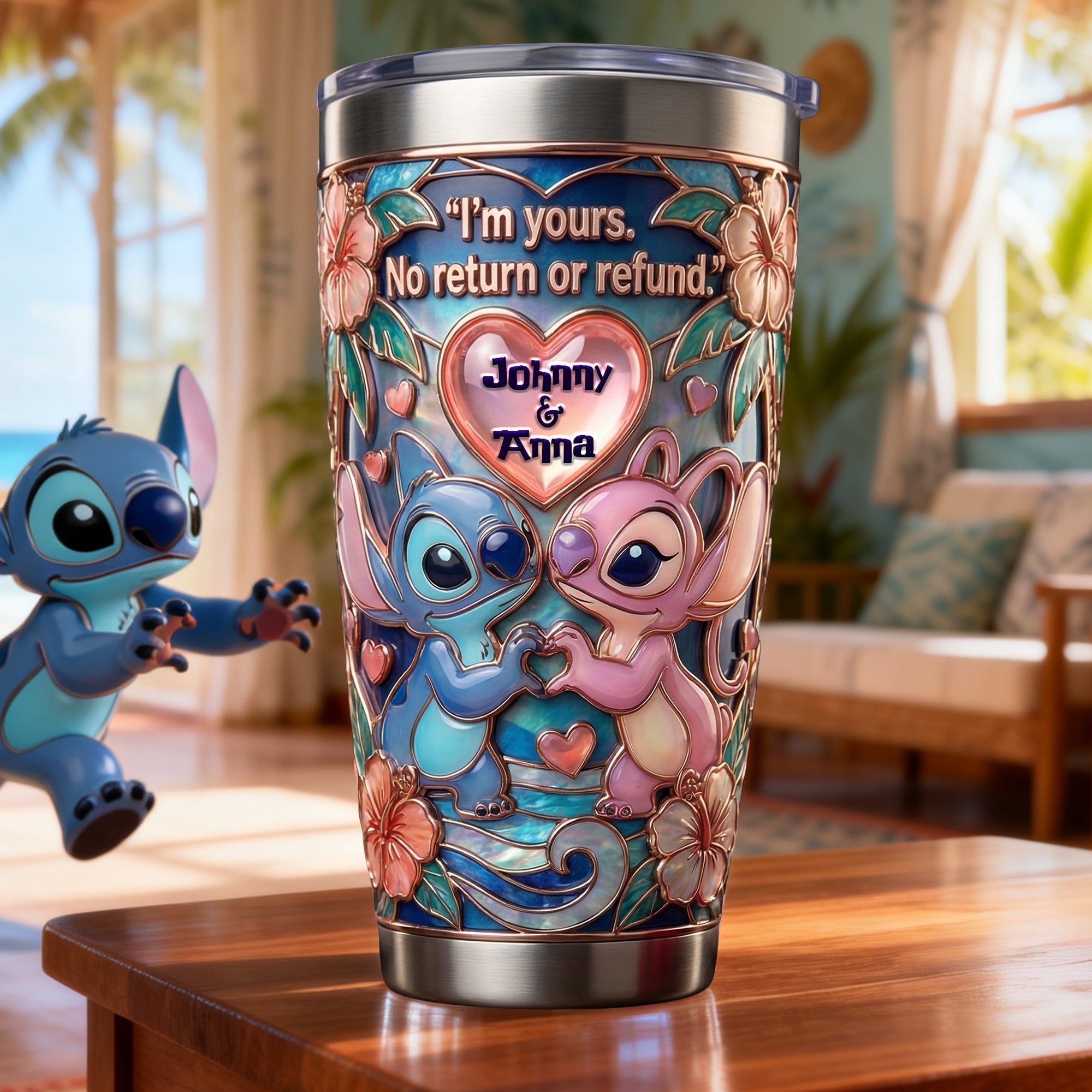 "I'm yours, No return or refund" - Love Tumbler, Personalized Custom Gift for Couples Tumbler Cup PopCulturePrints