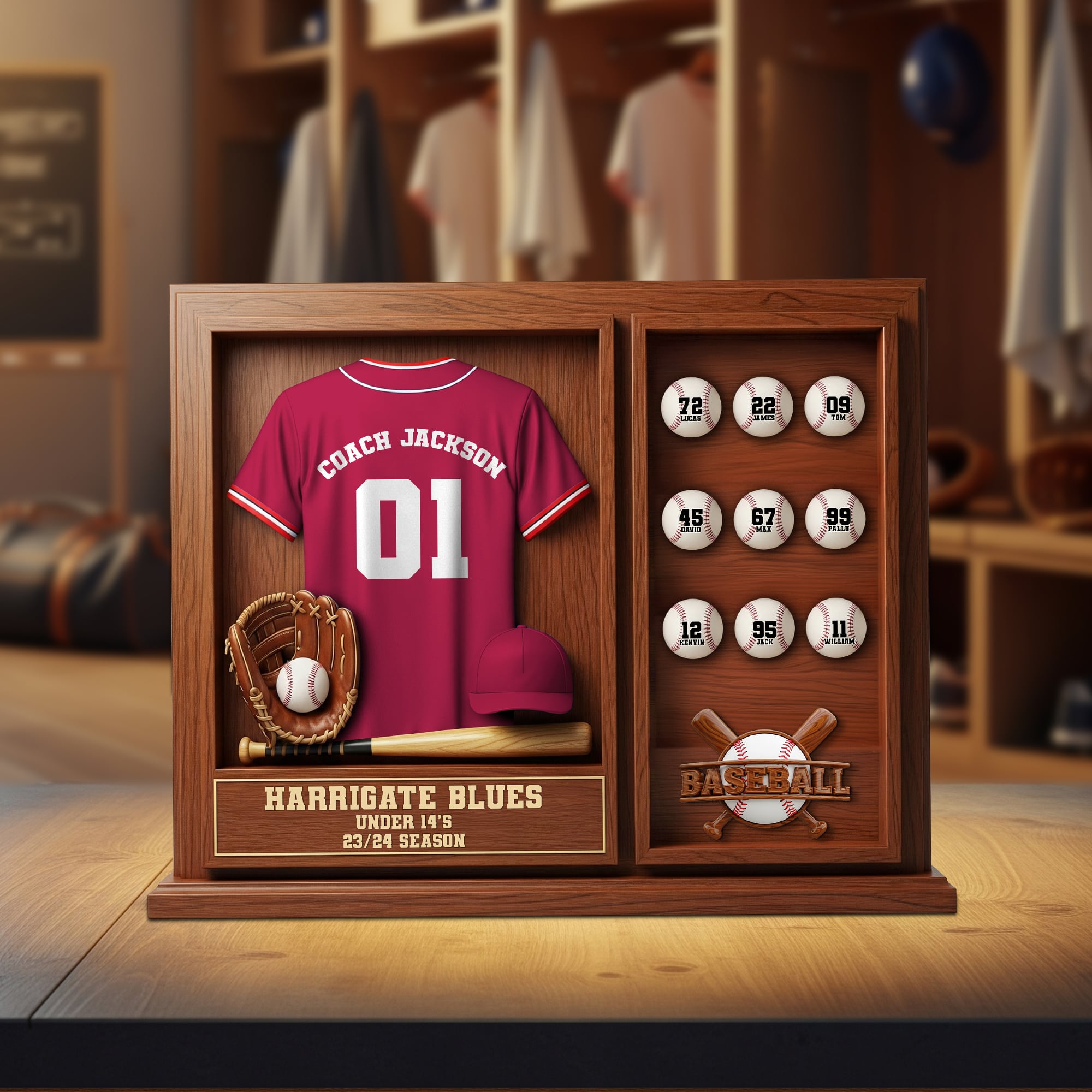 “Home Runs & Memories” - Personalized Baseball Coach Acrylic Plaque - Custom Gift for Coaches, Players, or Sports Enthusiasts Shaped Plaques PopCulturePrints