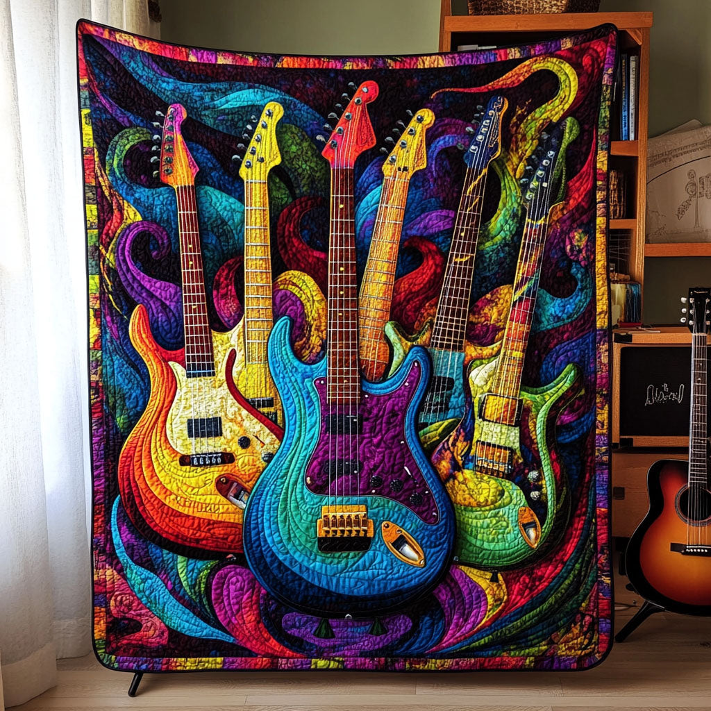 Electric Harmony Guitar Lover's Blanket - Personalized Gift Blanket PopCulturePrints