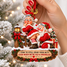 Load image into Gallery viewer, Sweet Santa Couple Ornament - Personalized Christmas Gift For Couples Ornament PopCulturePrints
