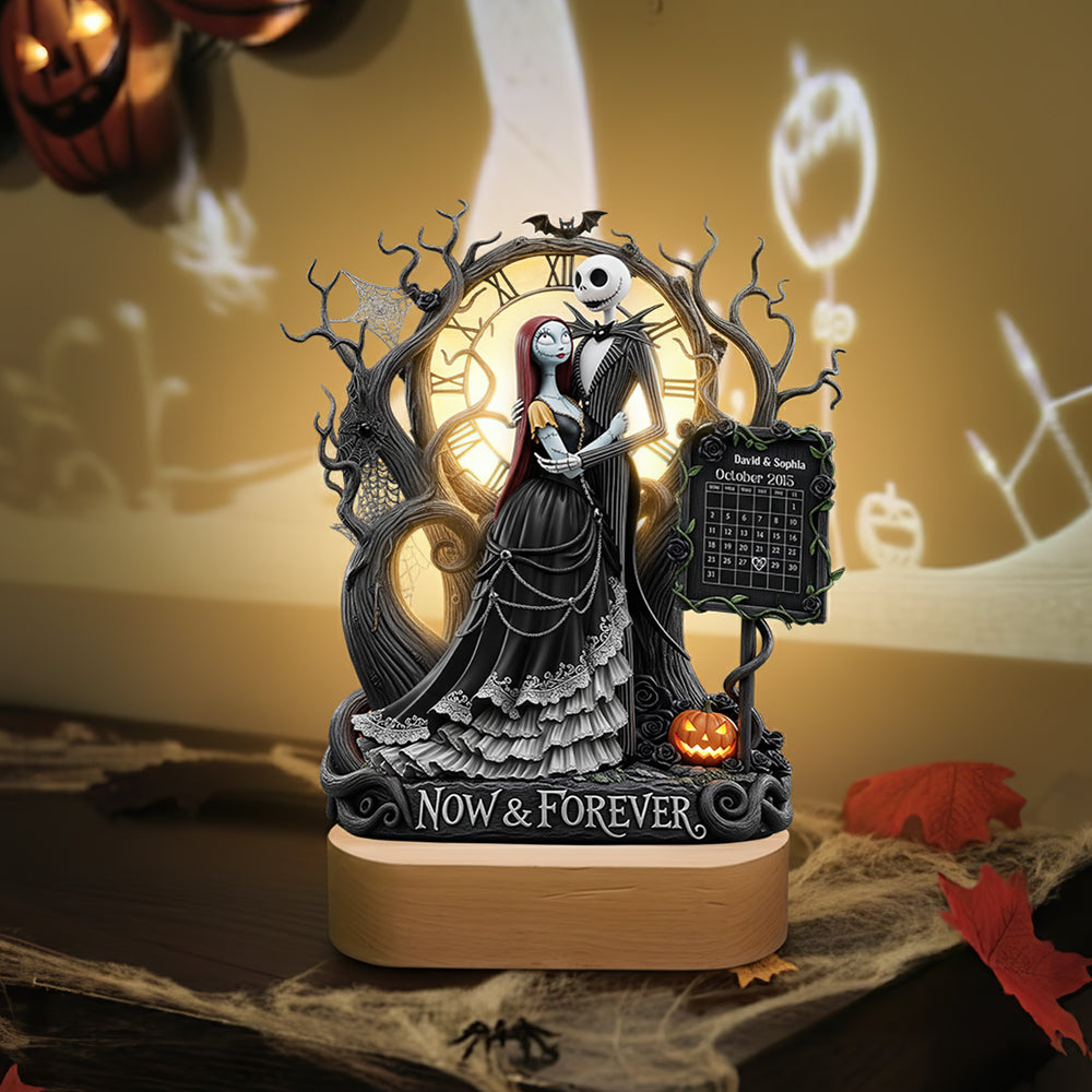 Now & Forever - Personalized Halloween LED Light for Couples Led Night Light PopCulturePrints
