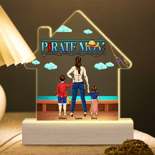 Personalized Pirate Mom LED Light - Custom Gift for Mother's Day Led Night Light PopCulturePrints