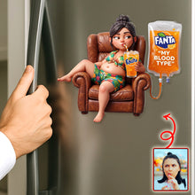 Load image into Gallery viewer, Sip &amp; Relax - Personalized Chill Time Anti-Collision Acrylic Fridge Magnet | Custom Photo Gift for Drink Lovers
