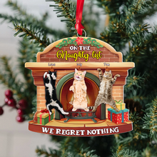 Load image into Gallery viewer, Personalized Naughty Cat Christmas Ornament Ornament PopCulturePrints
