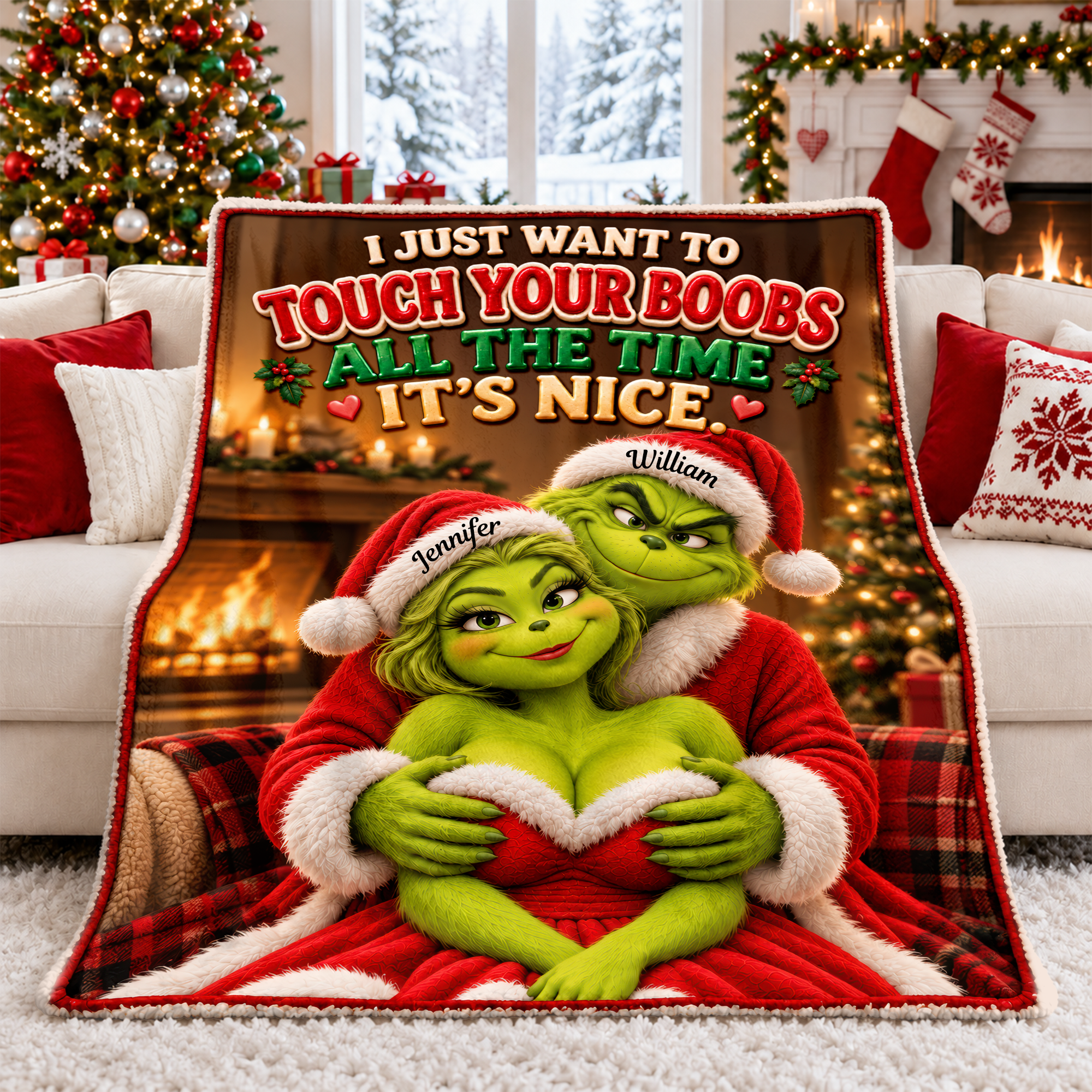 Funny Mischief Couples Blanket - Personalized Christmas Gifts For Couples 06naqn101026 Blanket PopCulturePrints