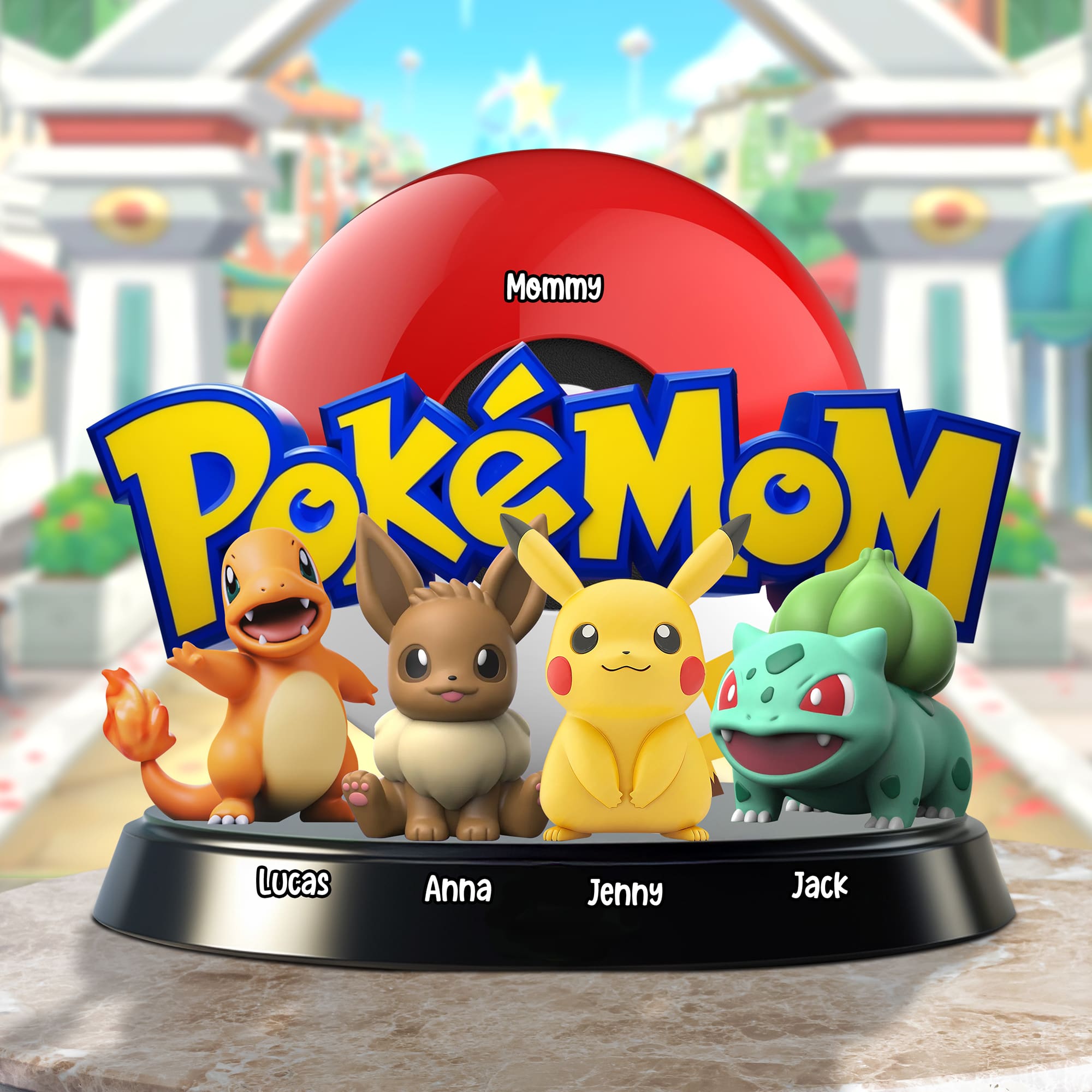 "A Magical Gift for Every PokeMom – Personalized Plaque for Mom and Grandma" Shaped Plaques PopCulturePrints