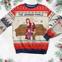 Load image into Gallery viewer, Personalized Family Cartoon Ugly Christmas Sweatshirt
