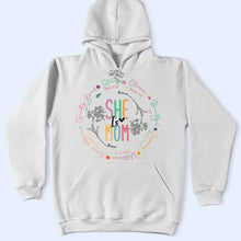 Load image into Gallery viewer, She Is Mom Strong, Chosen, Beautiful, Capable, Victorious - Personalized T-Shirt for Mom, Grandma, and Special Women T-shirt PopCulturePrints
