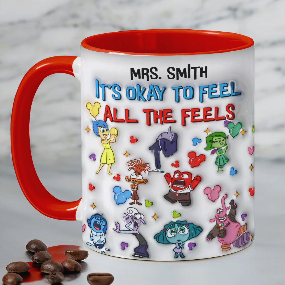 Personalized Inside Out Themed Mug - It's Okay to Feel All the Feels