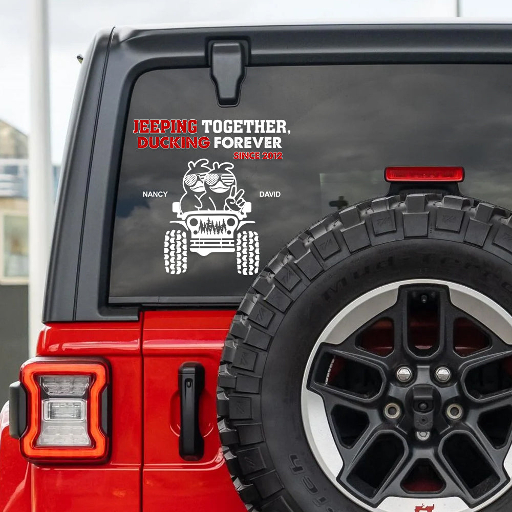 Personalized Jeeping Together Car Decal