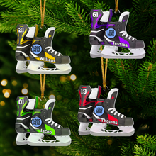 Load image into Gallery viewer, Personalized Ice Hockey Skate Christmas Ornament Ornament PopCulturePrints
