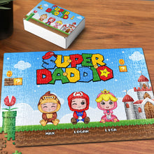 Load image into Gallery viewer, Personalized Super Dad Jigsaw Puzzle - Custom Family Characters Jigsaw Puzzles PopCulturePrints
