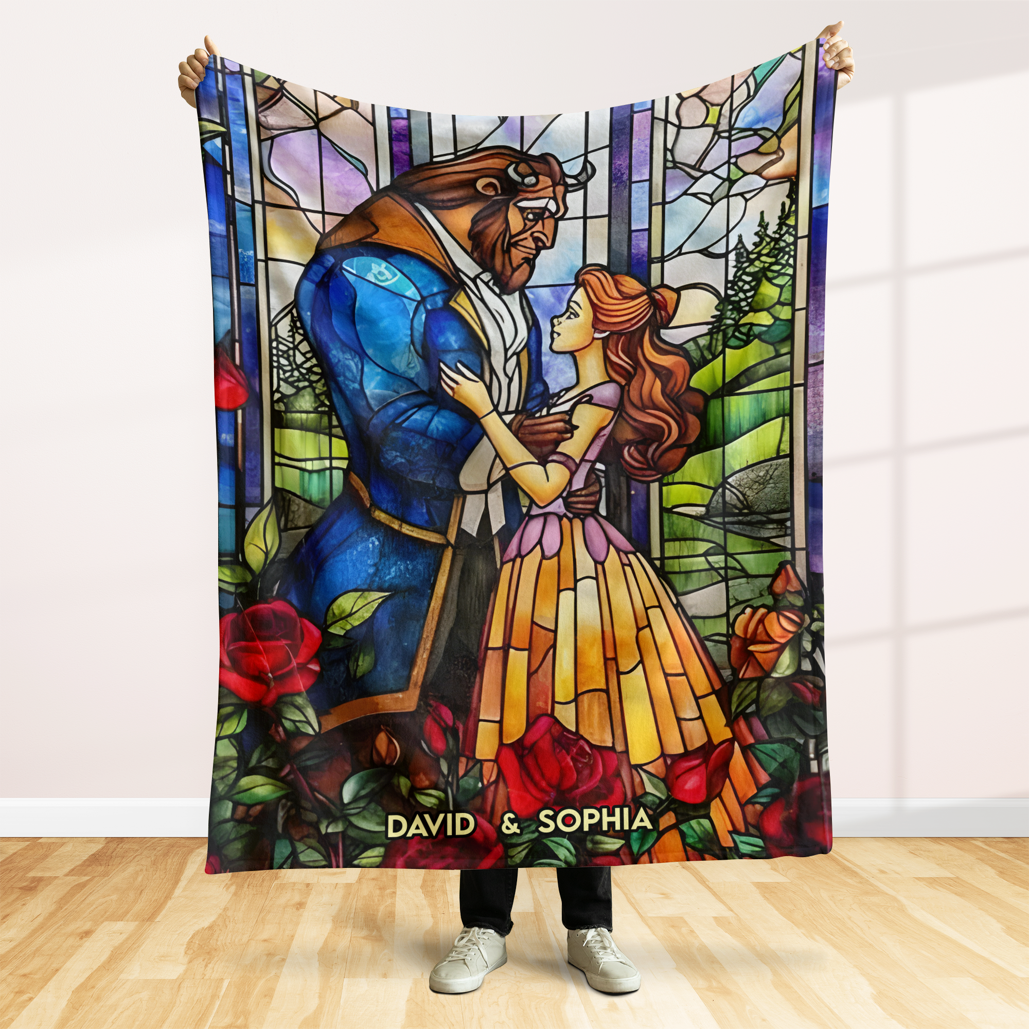 Personalized Beauty & Beast Couple Blanket