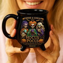 Load image into Gallery viewer, &quot;Coffee &amp; Scream&quot; - Personalized Cauldron Mug for Horror Lovers - Unique Gift for Friends &amp; Family Cauldron Mug PopCulturePrints
