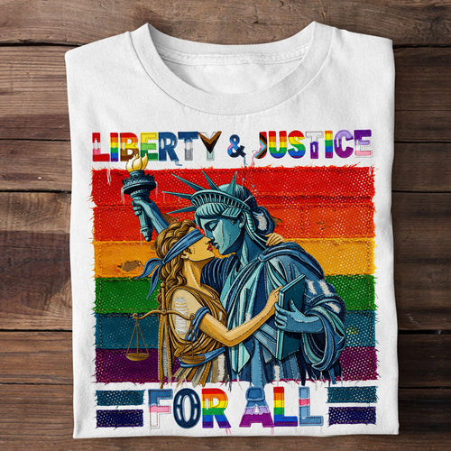 “Liberty & Justice for All” - Personalized LGBT Rights Heroine Shirt Shirts PopCulturePrints