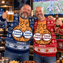 Load image into Gallery viewer, "Bring Laughter to Your Holidays with Our Funny Hairy Chest Sweater!" - Personalized 3D Knitted Ugly Sweater for Sports Lovers
