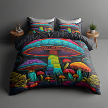 Load image into Gallery viewer, Vibrant Mushroom Quilt Bed Set - Perfect for Nature Lovers Blanket PopCulturePrints
