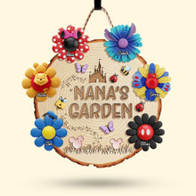 Load image into Gallery viewer, &quot;Welcome to Nana&#39;s Garden, a touch of love and personalization&quot; - Cartoon Flower Garden Wood Sign - Custom Gift for Grandma and Loved Ones Wood Sign PopCulturePrints
