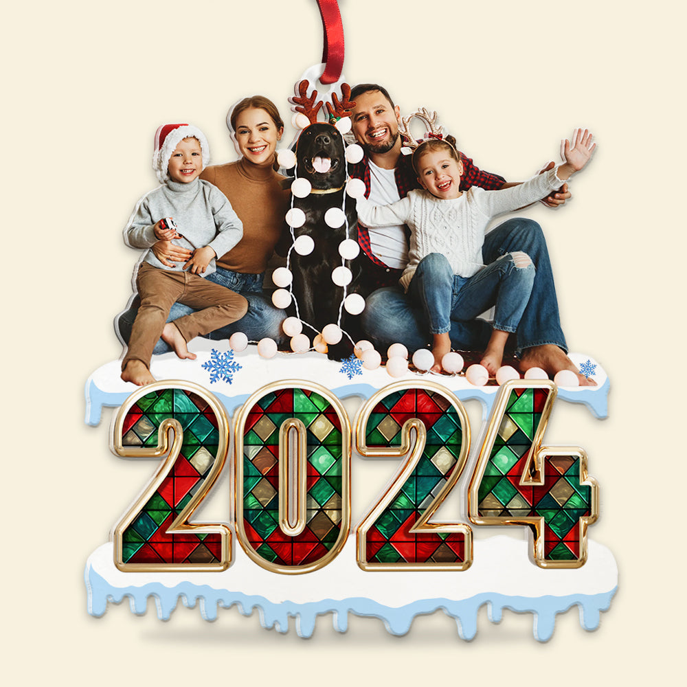 Personalized Family Photo Acrylic Ornament 2024 Ornament PopCulturePrints