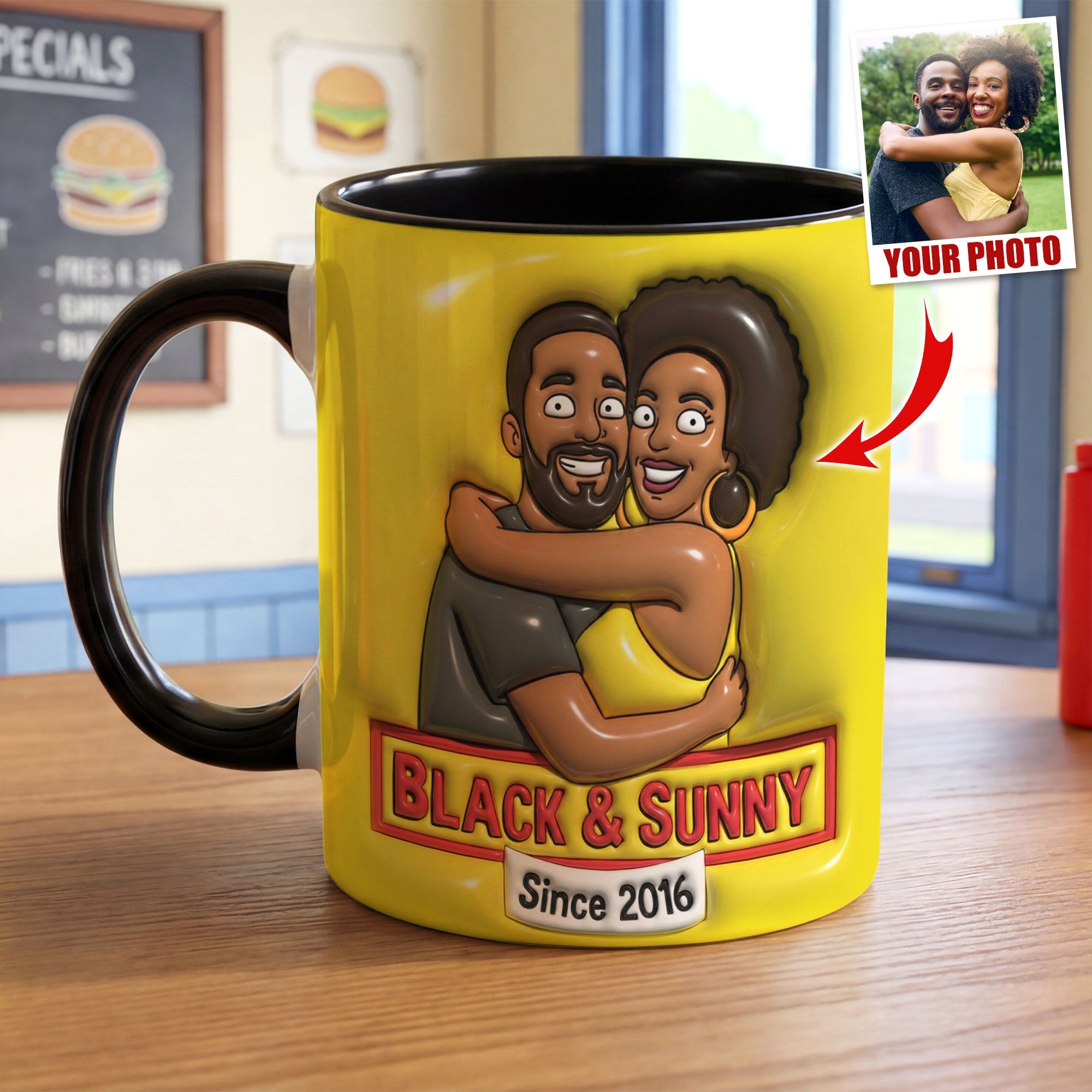 “Sip Together, Cherish Forever” - Customizable Couple Cartoon Coffee Mug, Perfect Gift for Loved Ones Coffee Mug PopCulturePrints