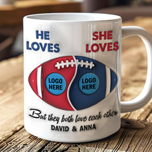 Load image into Gallery viewer, Personalized Football Coffee Mug for Couples | Unique Valentine&#39;s Day Gifts Coffee Mug PopCulturePrints

