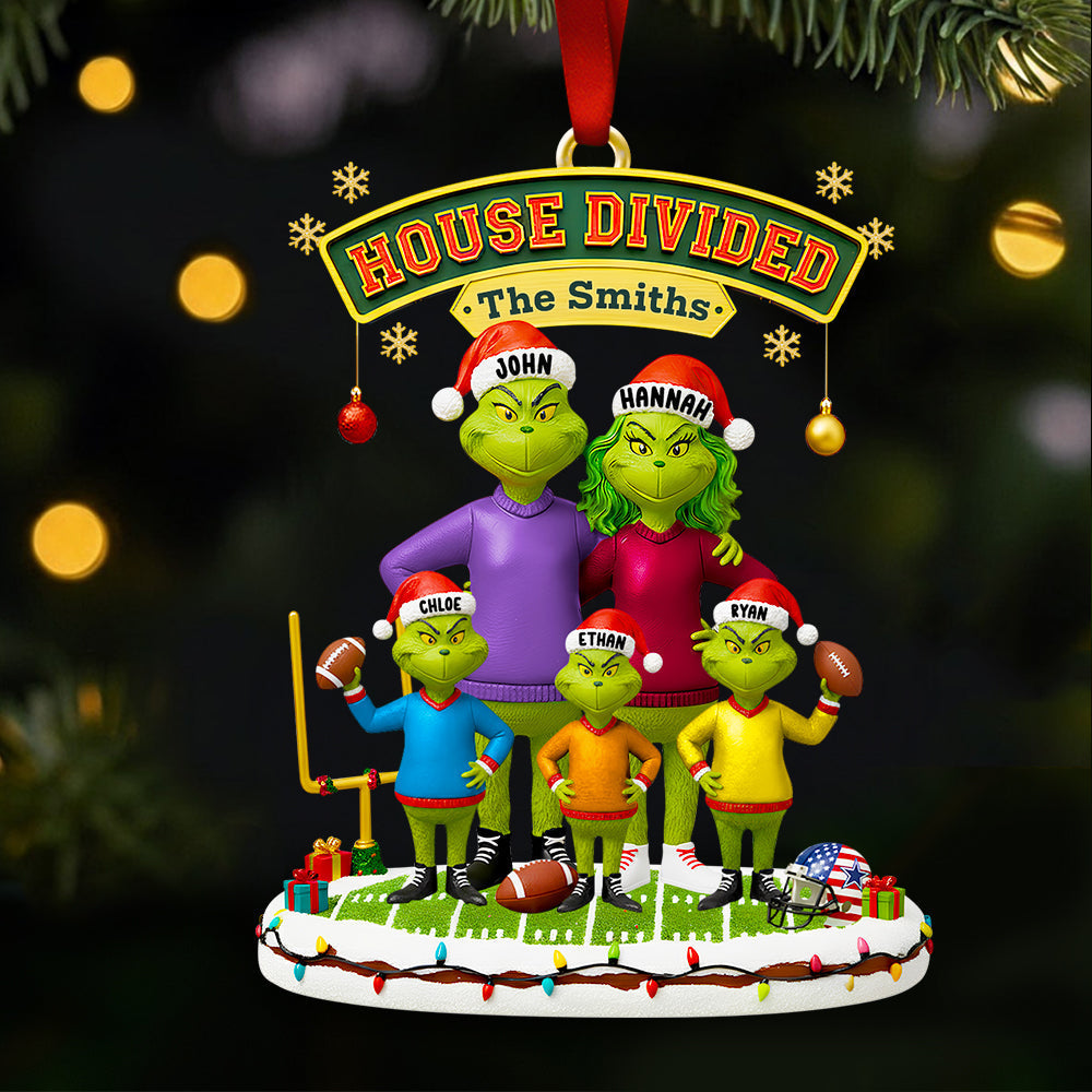 House Divided Family Christmas Ornament - Personalized Gift for Football Fans Ornament PopCulturePrints