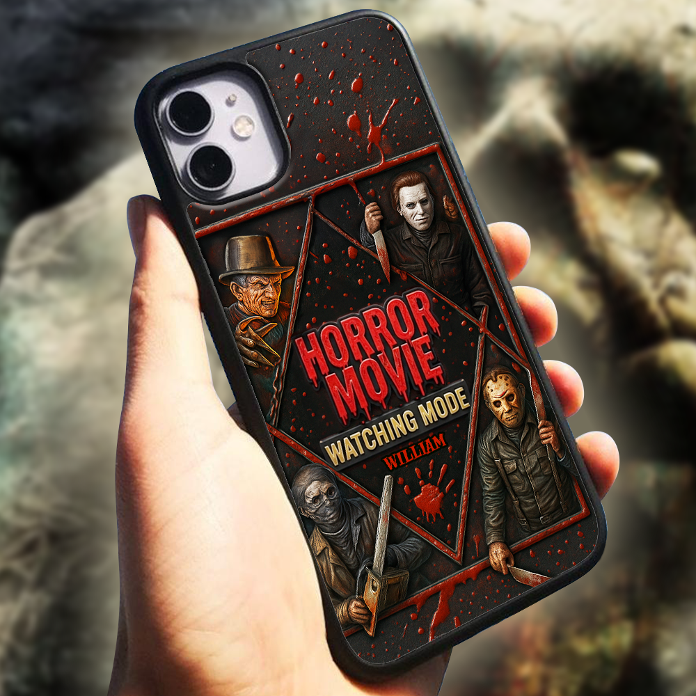 "Prepare for the Thrills!" - Personalized Horror Characters Phone Case - Unique Gift for Horror Movie Aficionados Phone Case PopCulturePrints