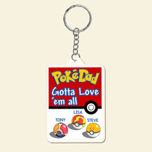 Load image into Gallery viewer, Personalized PokeDad Keychain - Unique Gift for Father&#39;s Day Keychains PopCulturePrints
