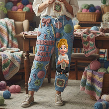 Load image into Gallery viewer, "I Crochet So I Don't Unravel" - Personalized Crochet Girl Pajama Pants - Perfect Gift for Crochet Lovers Pajama Pant PopCulturePrints
