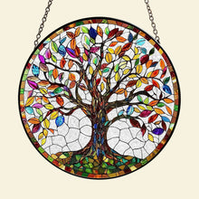 Load image into Gallery viewer, Personalized Family Tree Stained Glass Window Hanging
