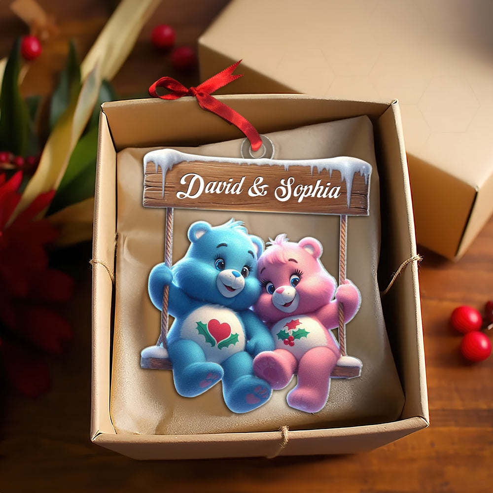 Personalized Couple's Christmas Ornament - Cute Bear Design for Valentine's Day Gifts Ornament PopCulturePrints