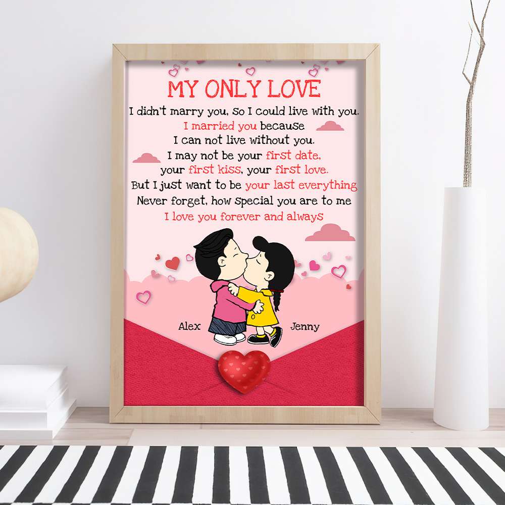 Personalized Cartoon Lovers Canvas Poster - My Only Love Poster & Canvas PopCulturePrints