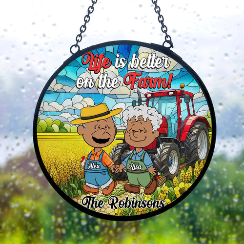 Unique Personalized Valentine's Day Gifts for Farmer Couples | Stained Glass Ornament Ornament PopCulturePrints